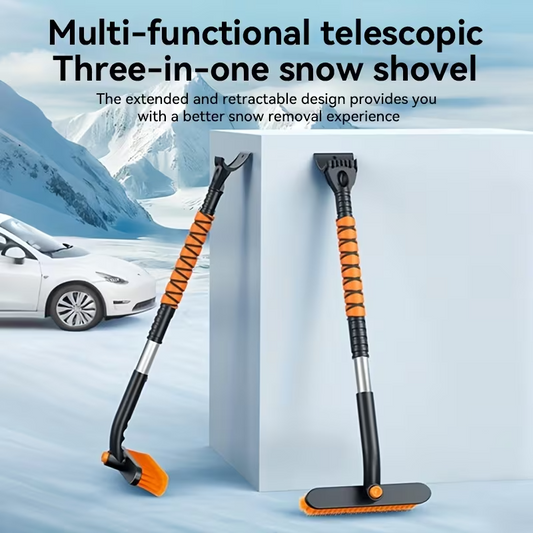 32-Inch 3-in-1 Snow Shovel, Telescopic Detachable Snow Brush & Ice Scraper for Cars