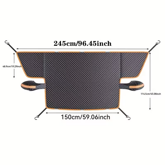 Car Windshield Snow & Sun Shade, Foldable Oxford Cloth Cover with 5 Magnets
