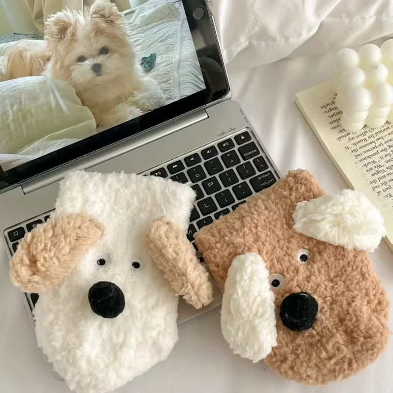Cute Puppy Plush Floor Socks for Women, Soft Warm Cartoon Animal Non-Slip Indoor Winter Socks