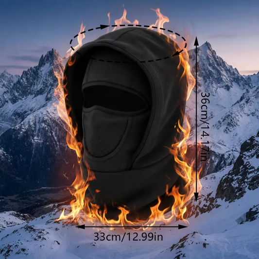 Unisex Thermal Winter Hat and Face Mask, Plush-Lined Full Face Cover for Outdoor Activities
