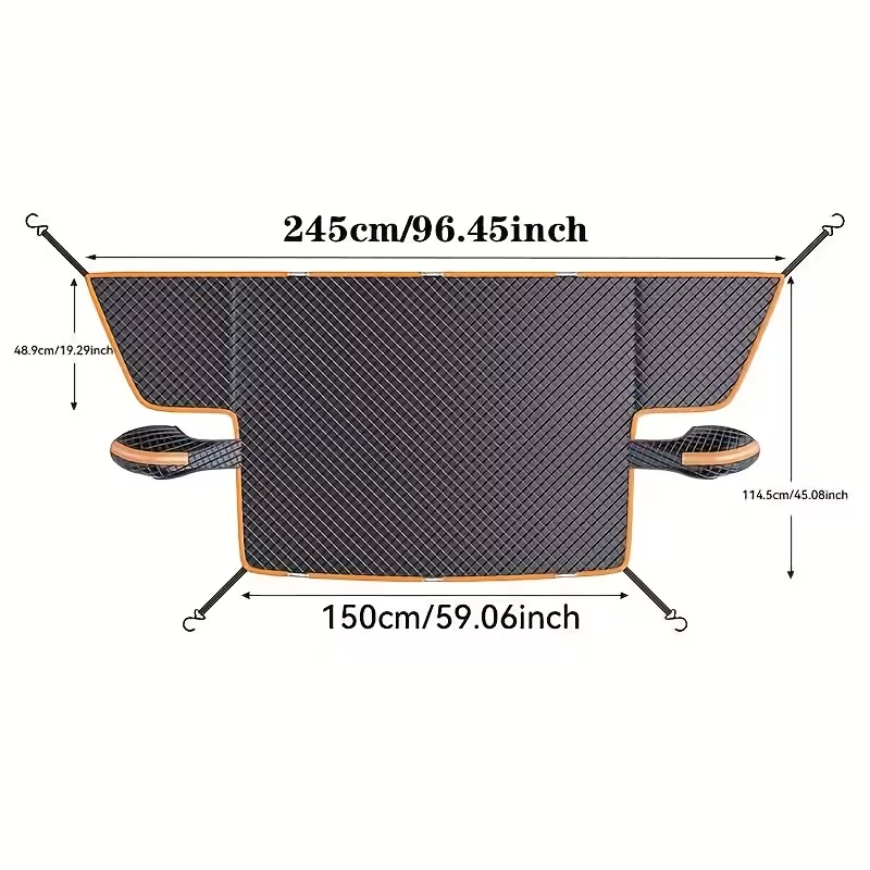 Car Windshield Snow & Sun Shade, Foldable Oxford Cloth Cover with 5 Magnets
