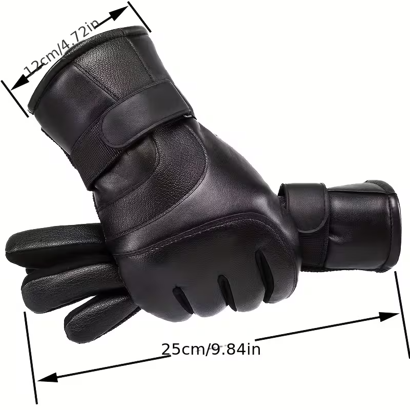 Men's Winter Gloves, Warm Fleece-Lined Windproof Touchscreen Gloves for Hiking, Fishing & Cycling