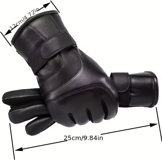 Men's Winter Gloves, Warm Fleece-Lined Windproof Touchscreen Gloves for Hiking, Fishing & Cycling