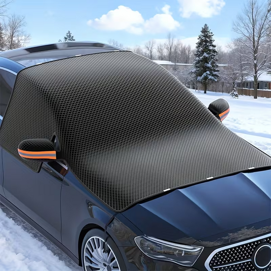 Car Windshield Snow & Sun Shade, Foldable Oxford Cloth Cover with 5 Magnets